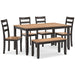 Gesthaven Dining Table with 4 Chairs and Bench (Set of 6) - Home And Beyond