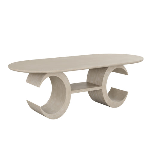Gwendolyn Oval Dining Table Base-Cerused Taupe