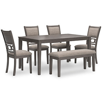 Wrenning Dining Table and 4 Chairs and Bench (Set of 6) - Home And Beyond