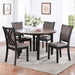 Potomac 48" Round Dining Table & 4 Chairs-Brown/Black