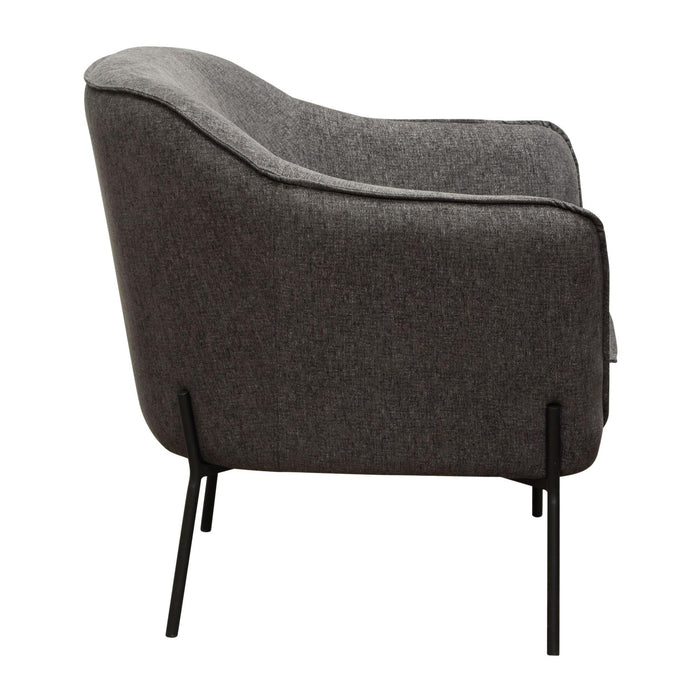 Status Accent Chair in Grey Fabric with Metal Leg by Diamond Sofa