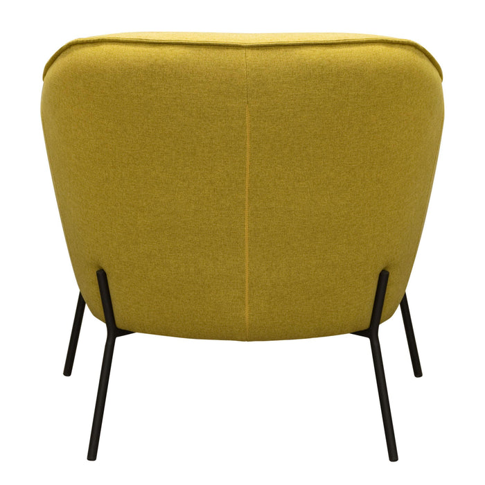 Status Accent Chair in Yellow Fabric with Metal Leg by Diamond Sofa