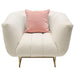 Venus Cream Fabric Chair w/ Contrasting Pillows & Gold Finished Metal Base by Diamond Sofa image