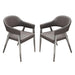 Adele Set of Two Dining/Accent Chairs in Grey Leatherette w/ Brushed Stainless Steel Leg by Diamond Sofa image