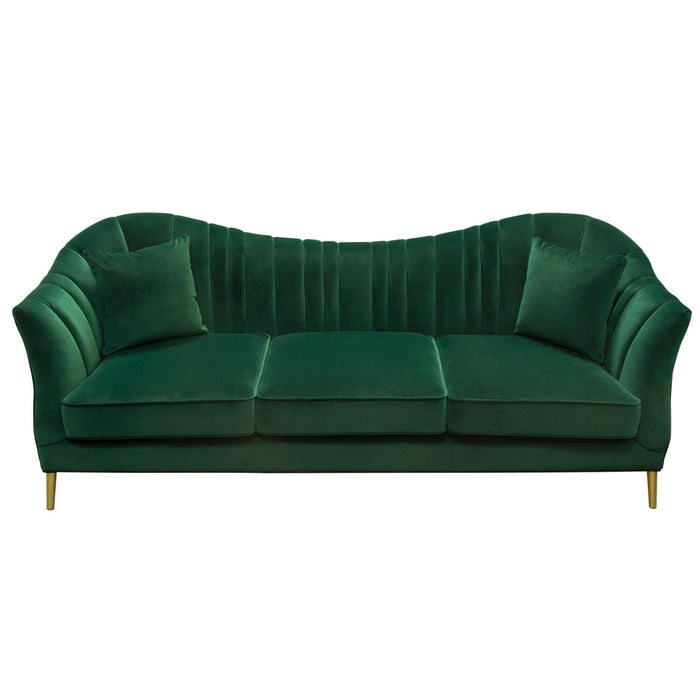 Ava Sofa in Emerald Green Velvet w/ Gold Leg by Diamond Sofa