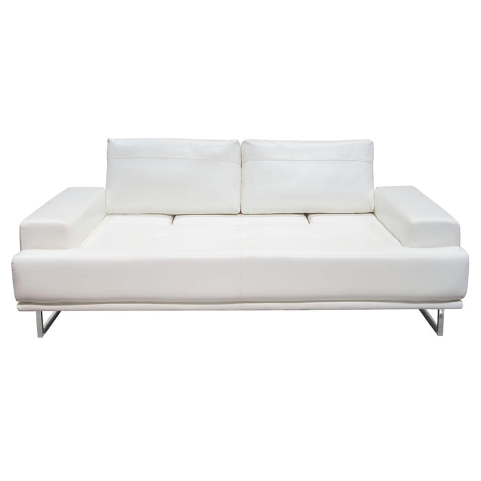 Russo Sofa w/ Adjustable Seat Backs in White Air Leather by Diamond Sofa