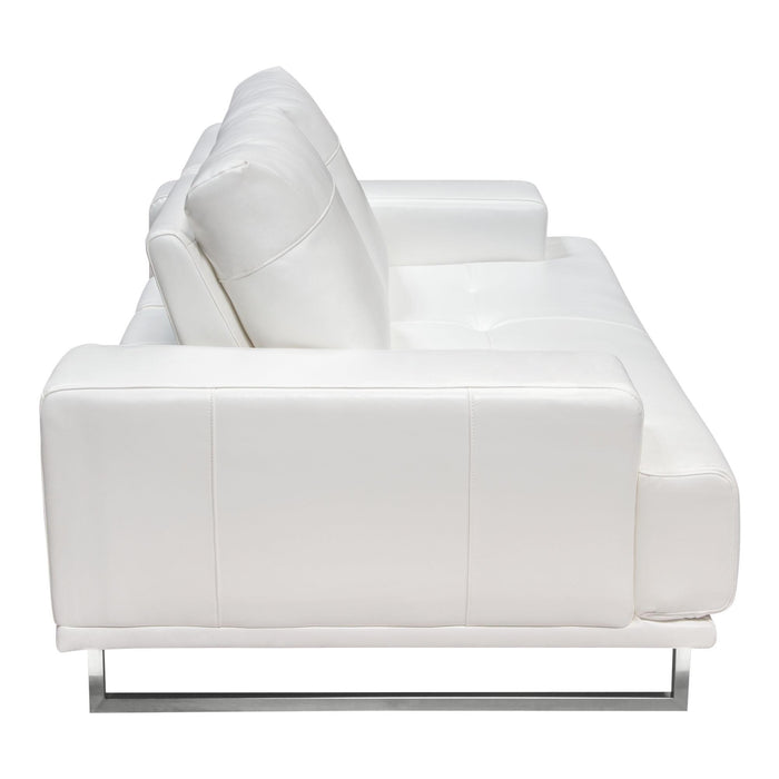 Russo Loveseat w/ Adjustable Seat Backs in White Air Leather by Diamond Sofa