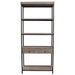 Sequoia 87" 2-Drawered Shelf Unit in Grey Oak Finish with Iron Frame by Diamond Sofa image