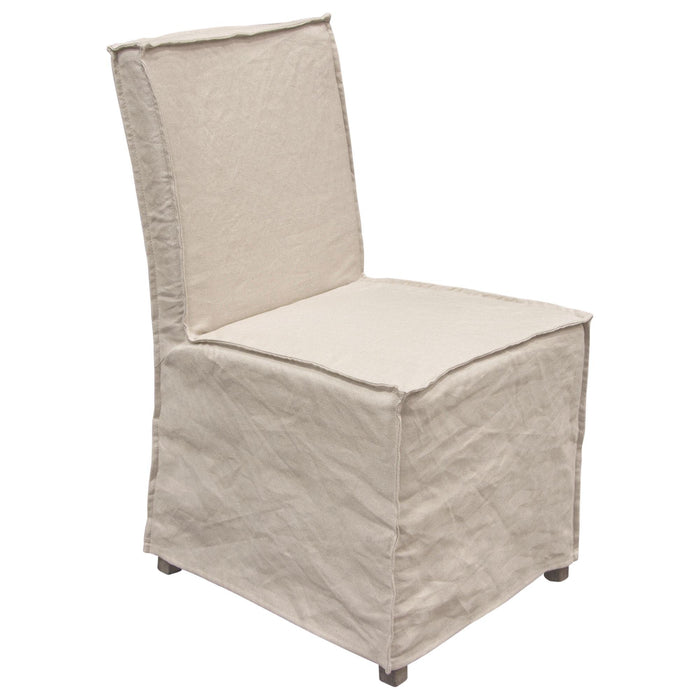 Sonoma 2-Pack Dining Chairs with Wood Legs and Sand Linen Removable Slipcover by Diamond Sofa