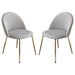 Lilly Set of (2) Dining Chairs in Grey Velvet w/ Brushed Gold Metal Legs by Diamond Sofa image