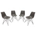 Theo Set of (4) Dining Chairs in Weathered Grey Leatherette w/ Black Metal Base by Diamond Sofa image