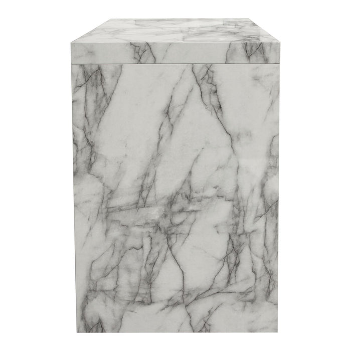 Icon Faux Marble Waterfall Bar Height Table by Diamond Sofa