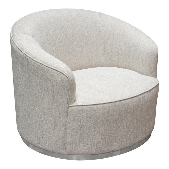 Raven Chair in Light Cream Fabric w/ Brushed Silver Accent Trim by Diamond Sofa