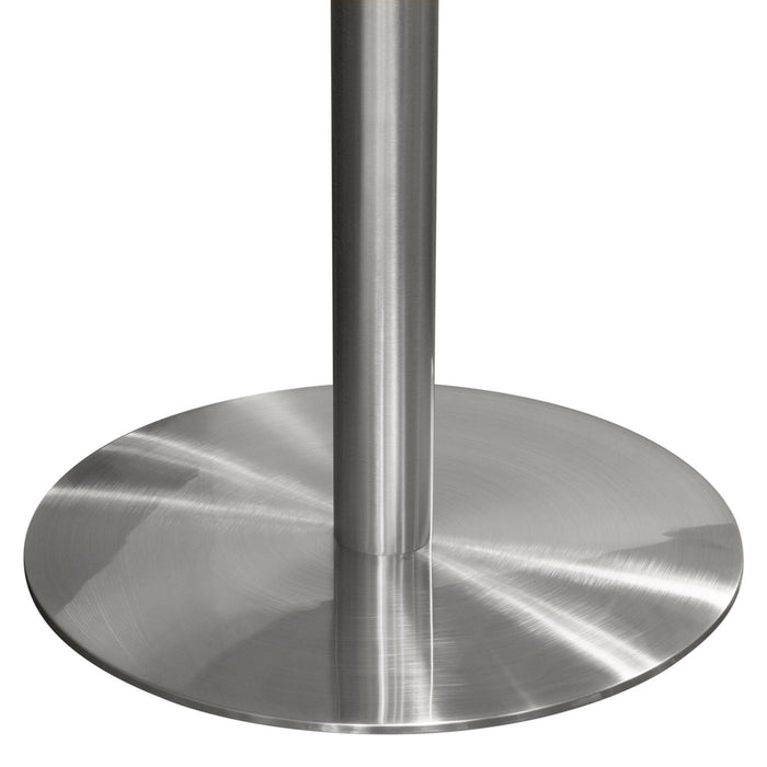 Stella 36" Round Bar Height Table w/ Faux Marble Top and Brushed Silver Metal Base by Diamond Sofa