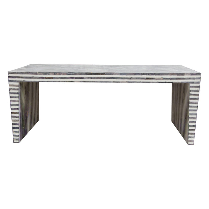 Mosaic Cocktail Table w/ Bone Inlay in Linear Pattern by Diamond Sofa