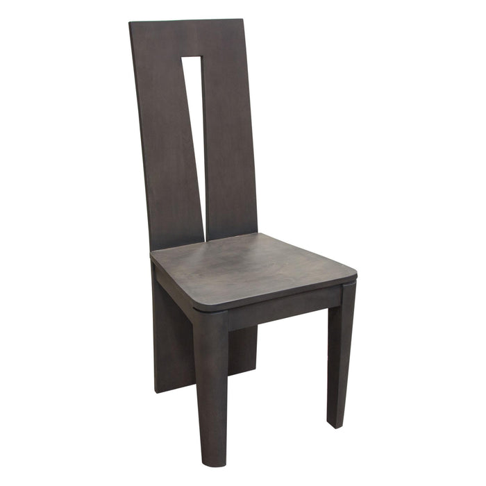 Motion 2-Pack Solid Mango Wood Dining Chair in Smoke Grey Finish w/ Silver Metal Inlay by Diamond Sofa