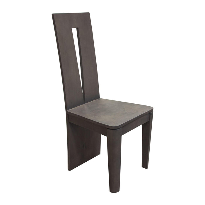 Motion 2-Pack Solid Mango Wood Dining Chair in Smoke Grey Finish w/ Silver Metal Inlay by Diamond Sofa