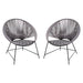 Pablo 2-Pack Accent Chairs in Black/Grey Rope w/ Black Metal Frame by Diamond Sofa image