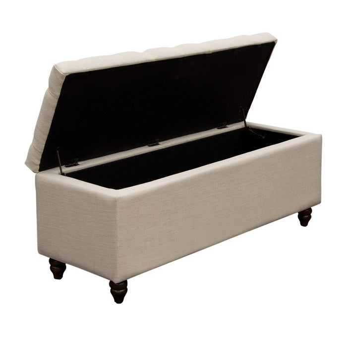 Park Ave Tufted Lift-Top Storage Trunk by Diamond Sofa - Desert Sand Linen