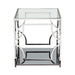 Avalon End Table with Clear Glass Top, Mirrored Shelf & Stainless Steel Frame by Diamond Sofa image