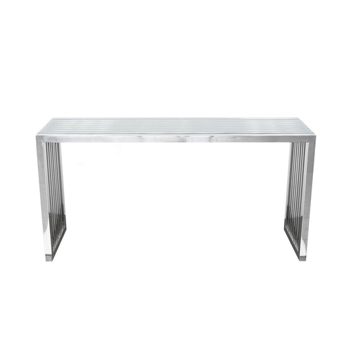 SOHO Rectangular Stainless Steel Console Table w/ Clear, Tempered Glass Top by Diamond Sofa image