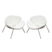 Set of (2) Roxy White Accent Chair with Chrome Frame by Diamond Sofa image