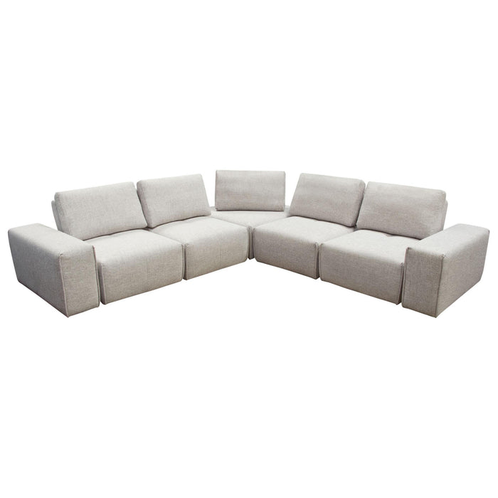 Jazz Modular 5-Seater Corner Sectional with Adjustable Backrests in Light Brown Fabric by Diamond Sofa