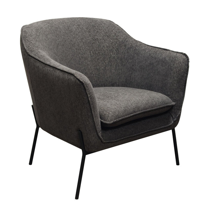 Status Accent Chair in Grey Fabric with Metal Leg by Diamond Sofa