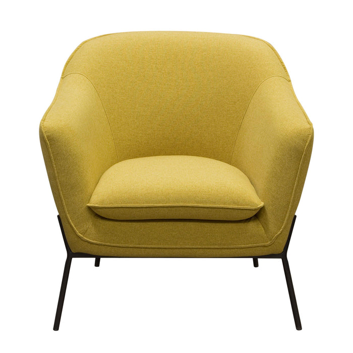 Status Accent Chair in Yellow Fabric with Metal Leg by Diamond Sofa image