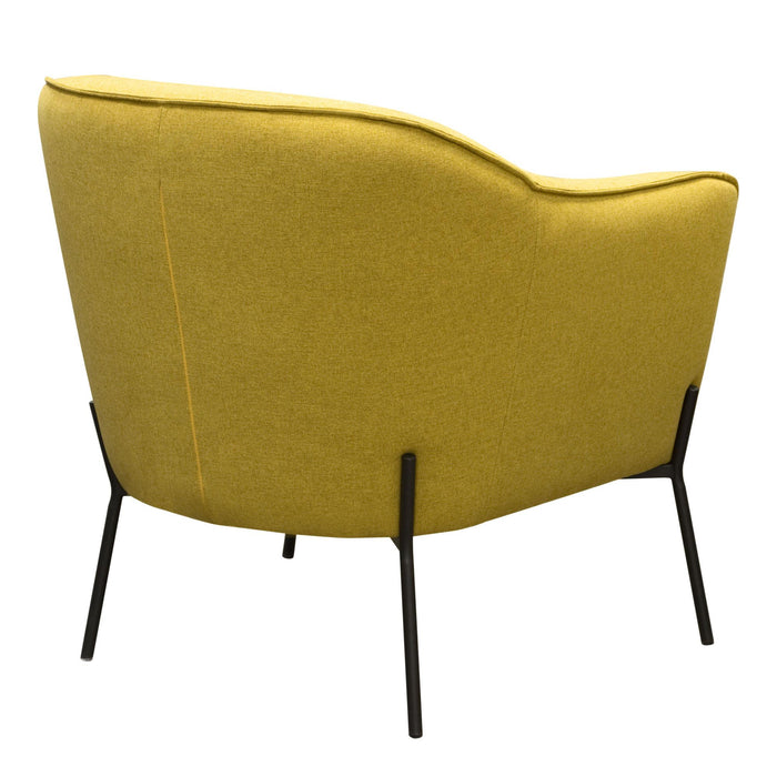 Status Accent Chair in Yellow Fabric with Metal Leg by Diamond Sofa