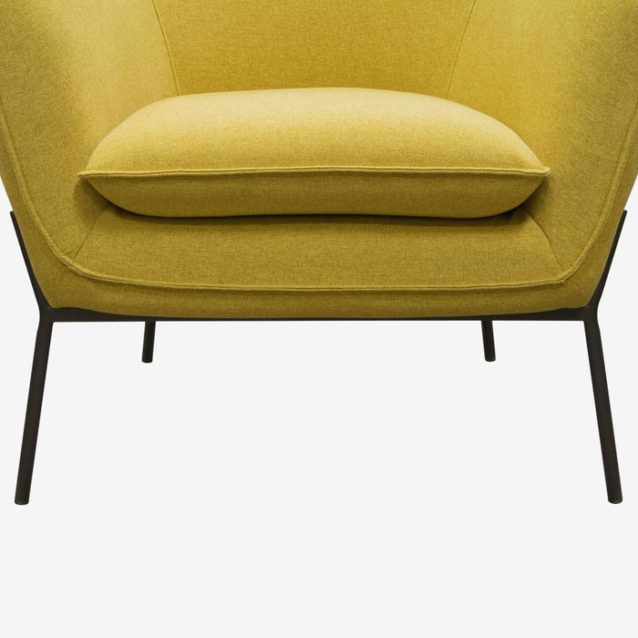 Status Accent Chair in Yellow Fabric with Metal Leg by Diamond Sofa