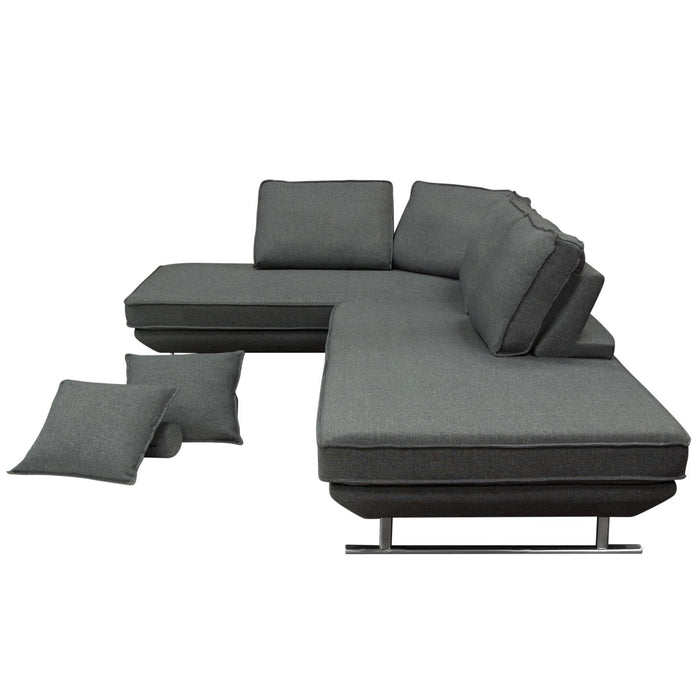 Dolce 2PC Lounge Seating Platforms with Moveable Backrest Supports by Diamond Sofa - Grey Fabric