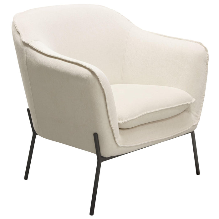 Status Accent Chair in Cream Fabric with Black Powder Coated Metal Leg by Diamond Sofa