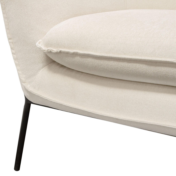 Status Accent Chair in Cream Fabric with Black Powder Coated Metal Leg by Diamond Sofa