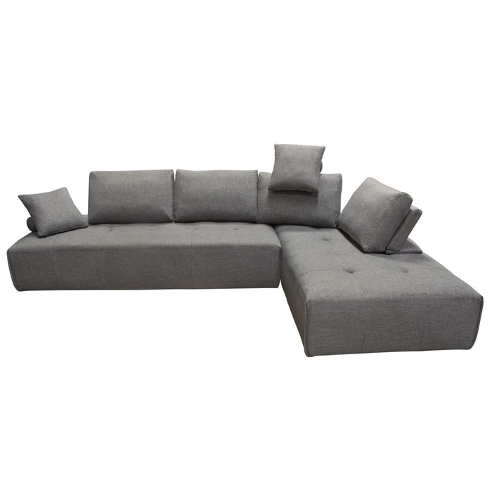 Cloud 2PC Lounge Seating Platforms with Moveable Backrest Supports in Space Grey Fabric by Diamond Sofa - Home And Beyond