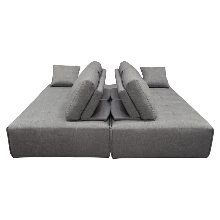 Cloud 2PC Lounge Seating Platforms with Moveable Backrest Supports in Space Grey Fabric by Diamond Sofa