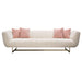 Venus Cream Fabric Sofa w/ Contrasting Pillows & Gold Finished Metal Base by Diamond Sofa image