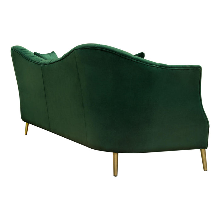 Ava Sofa in Emerald Green Velvet w/ Gold Leg by Diamond Sofa