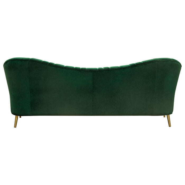 Ava Sofa in Emerald Green Velvet w/ Gold Leg by Diamond Sofa