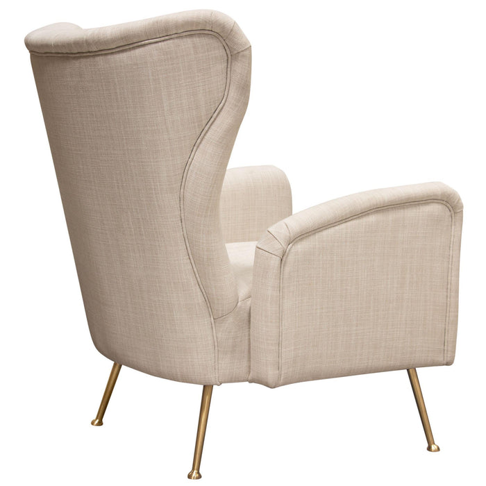 Ava Chair in Sand Linen Fabric w/ Gold Leg by Diamond Sofa