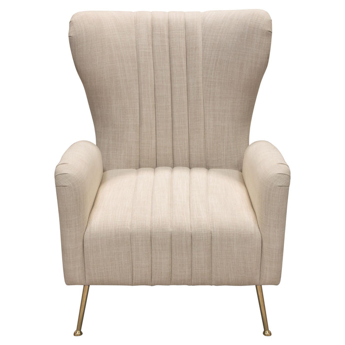 Ava Chair in Sand Linen Fabric w/ Gold Leg by Diamond Sofa