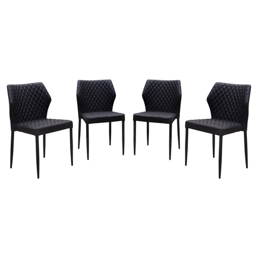 Milo 4-Pack Dining Chairs in Black Diamond Tufted Leatherette with Black Powder Coat Legs by Diamond Sofa image