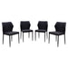 Milo 4-Pack Dining Chairs in Black Diamond Tufted Leatherette with Black Powder Coat Legs by Diamond Sofa image