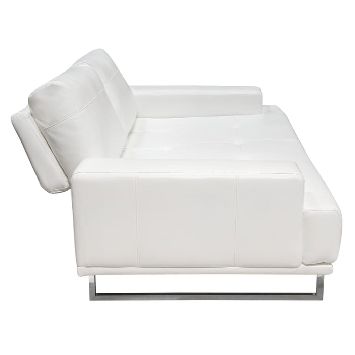 Russo Sofa w/ Adjustable Seat Backs in White Air Leather by Diamond Sofa