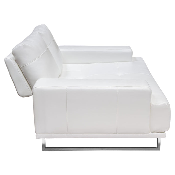 Russo Loveseat w/ Adjustable Seat Backs in White Air Leather by Diamond Sofa