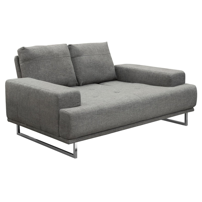 Russo Loveseat w/ Adjustable Seat Backs in Space Grey Fabric by Diamond Sofa