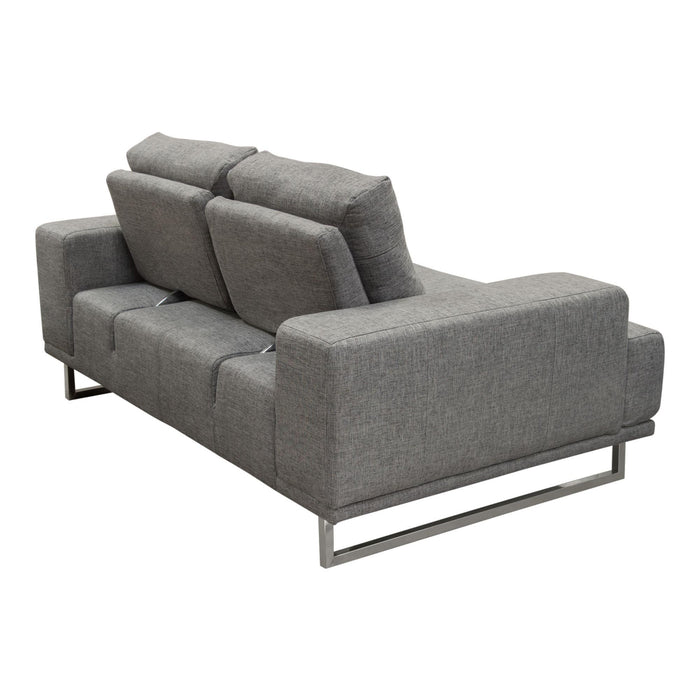 Russo Loveseat w/ Adjustable Seat Backs in Space Grey Fabric by Diamond Sofa