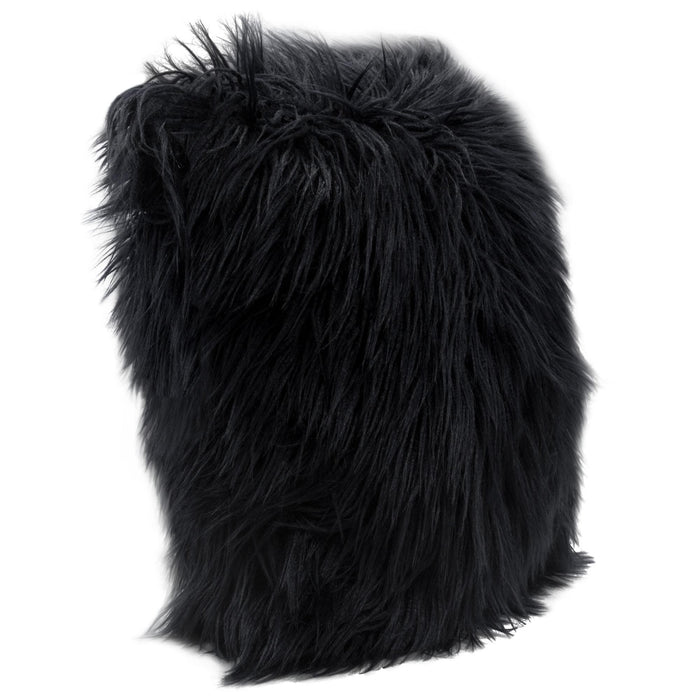 18" Square Accent Pillow by Diamond Sofa in Black Dual-Sided Faux Fur - Home And Beyond
