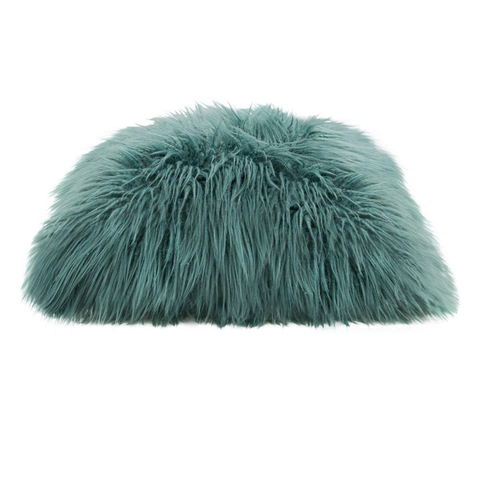 18" Square Accent Pillow by Diamond Sofa in Teal Dual-Sided Faux Fur - Home And Beyond