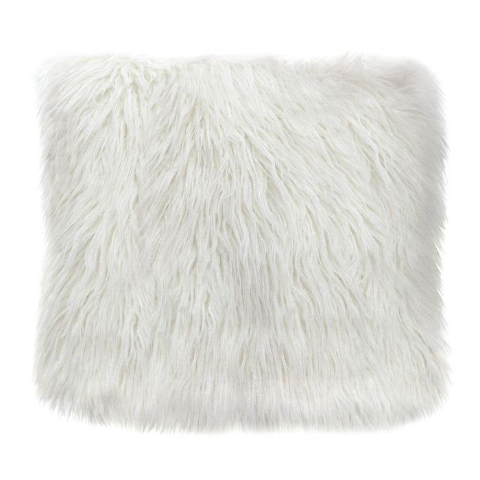 18" Square Accent Pillow by Diamond Sofa in White Dual-Sided Faux Fur - Home And Beyond